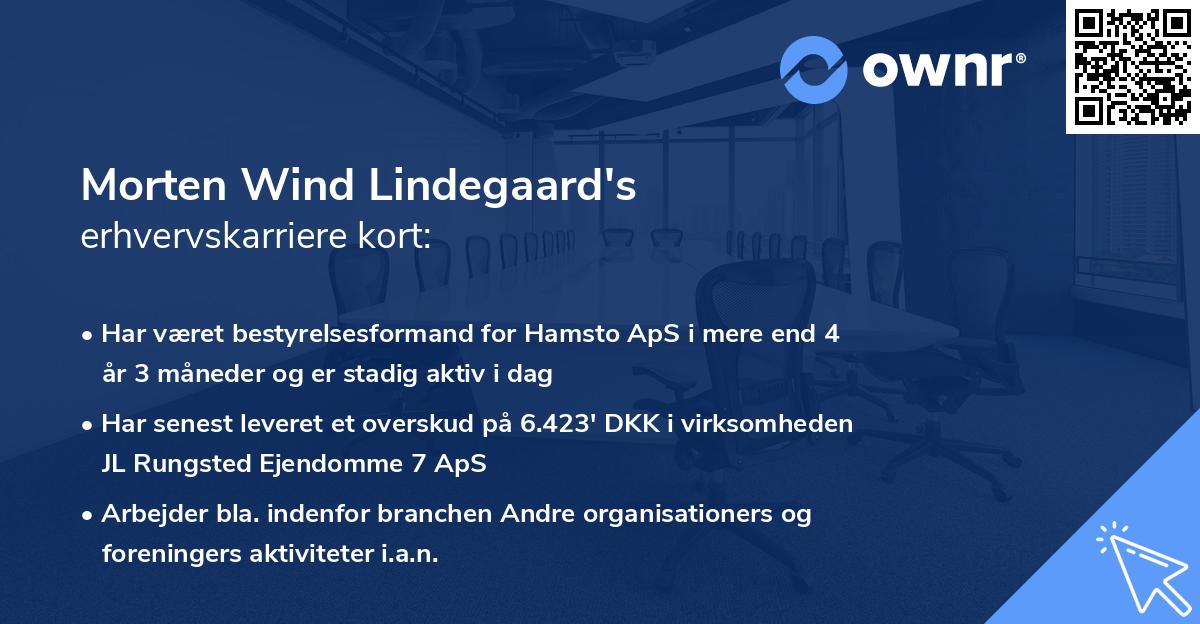 Morten Wind Lindegaard's erhvervskarriere kort
