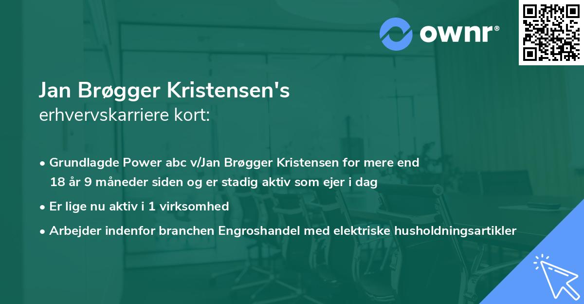 Jan Brøgger Kristensen's erhvervskarriere kort