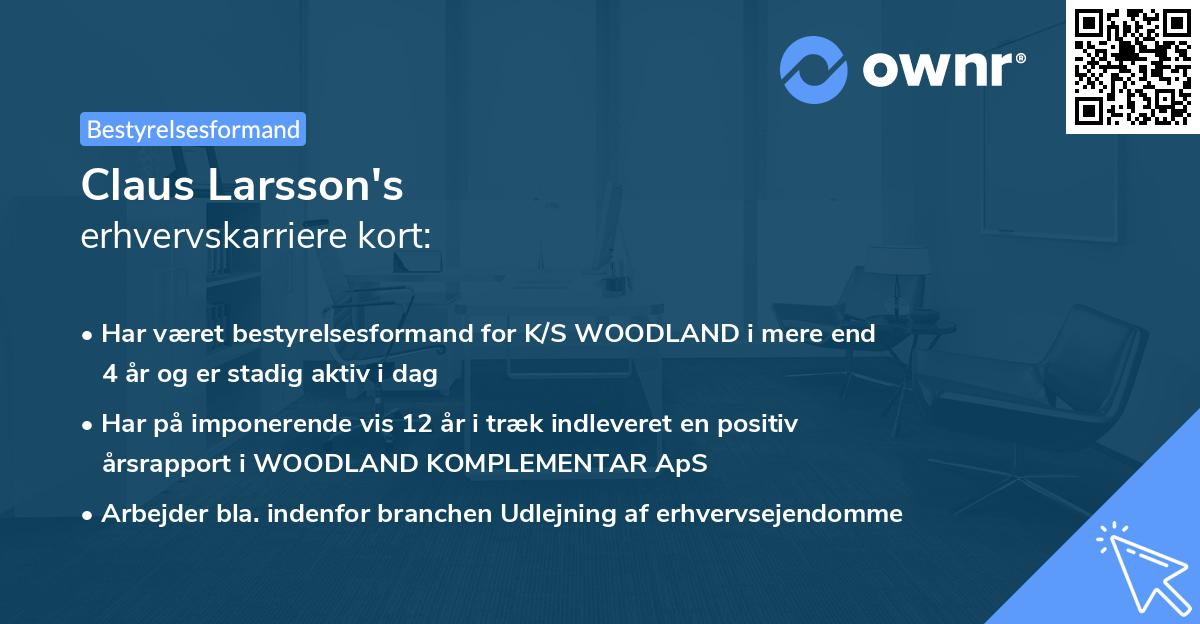 Claus Larsson's erhvervskarriere kort