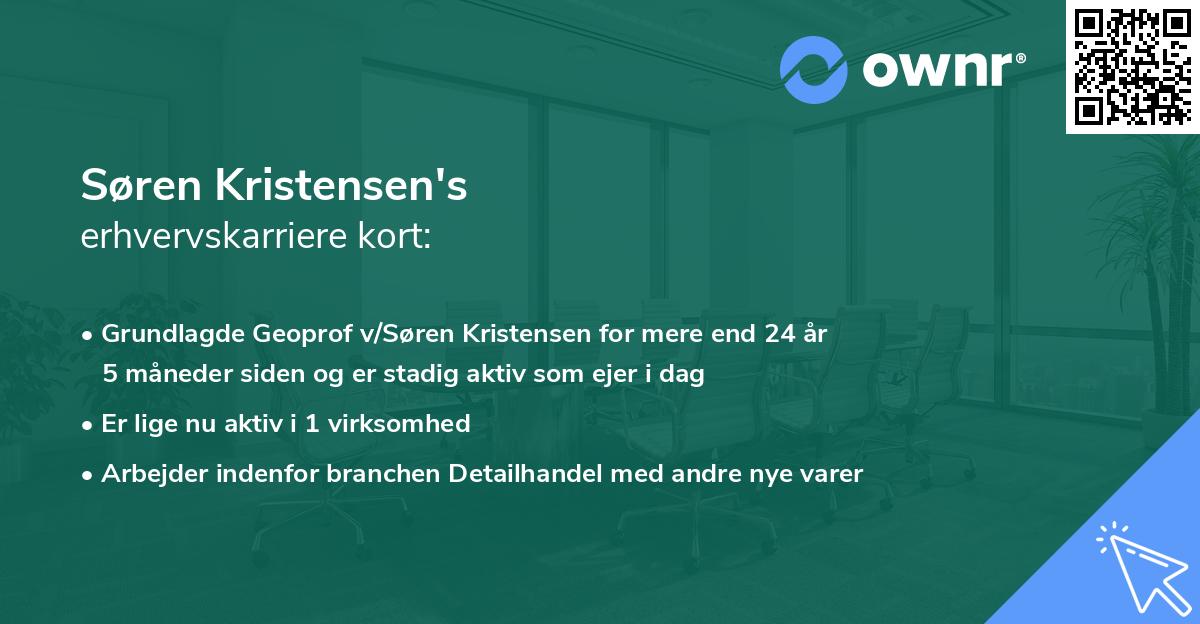 Søren Kristensen's erhvervskarriere kort