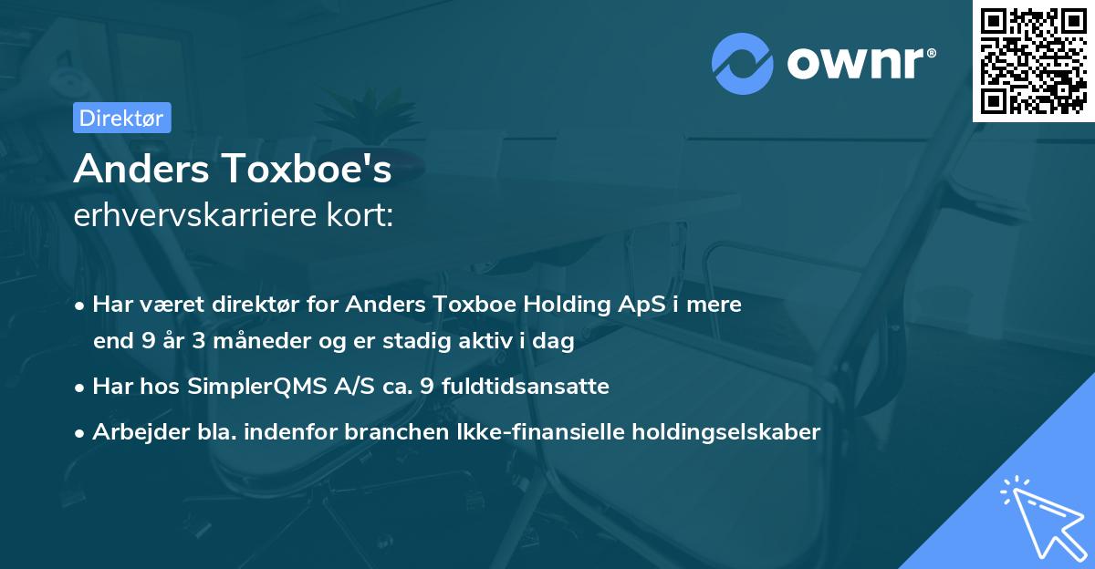 Anders Toxboe's erhvervskarriere kort