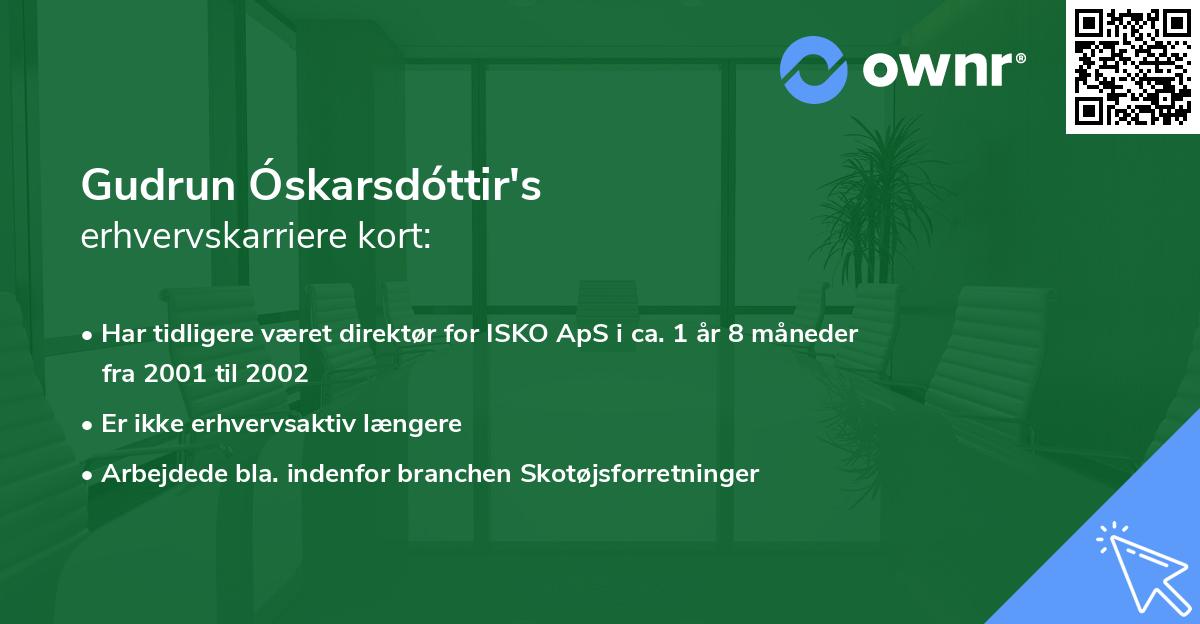 Gudrun Óskarsdóttir's erhvervskarriere kort