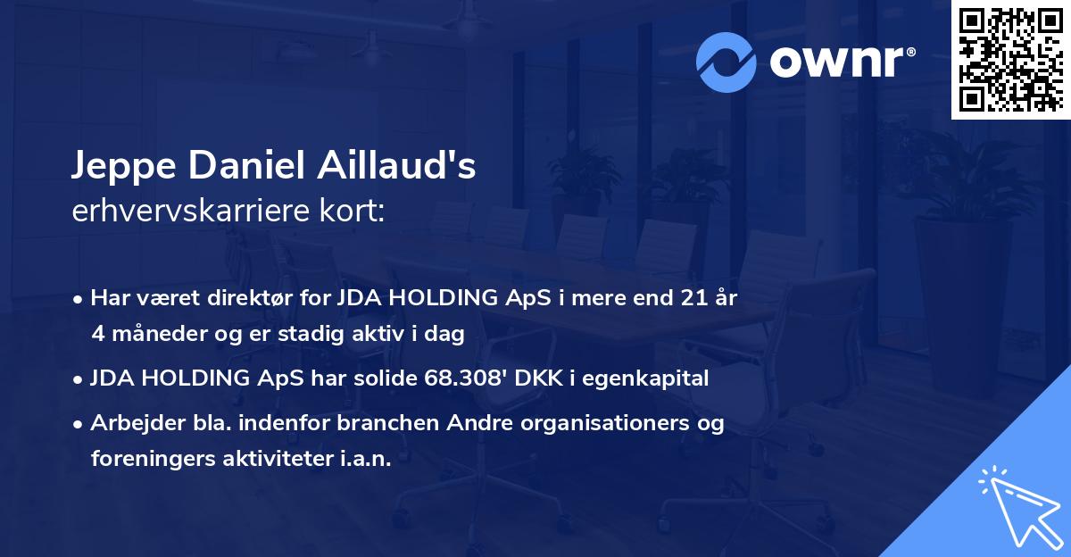Jeppe Daniel Aillaud's erhvervskarriere kort