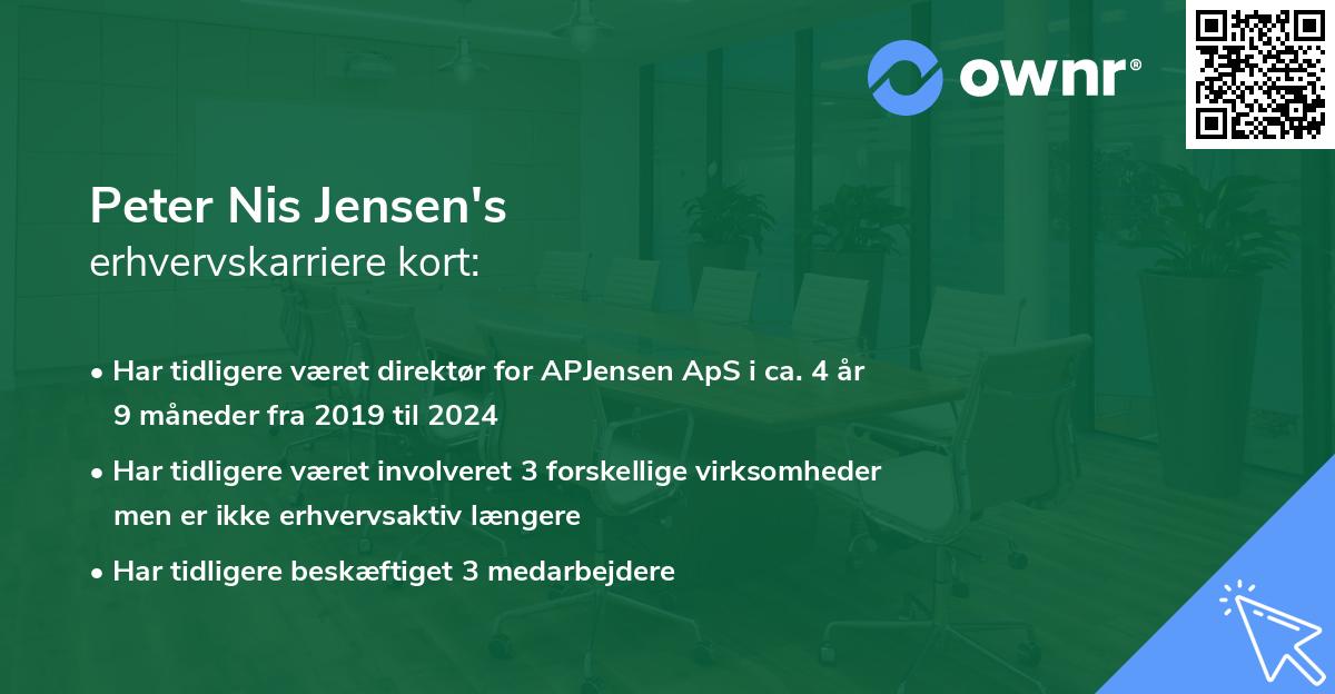 Peter Nis Jensen's erhvervskarriere kort