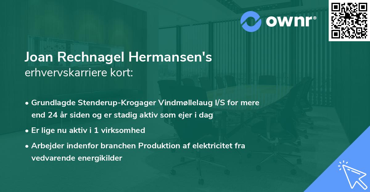 Joan Rechnagel Hermansen's erhvervskarriere kort