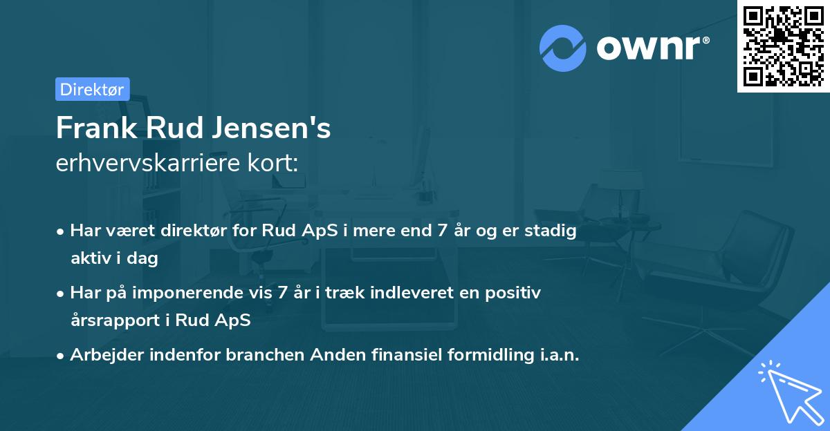Frank Rud Jensen's erhvervskarriere kort