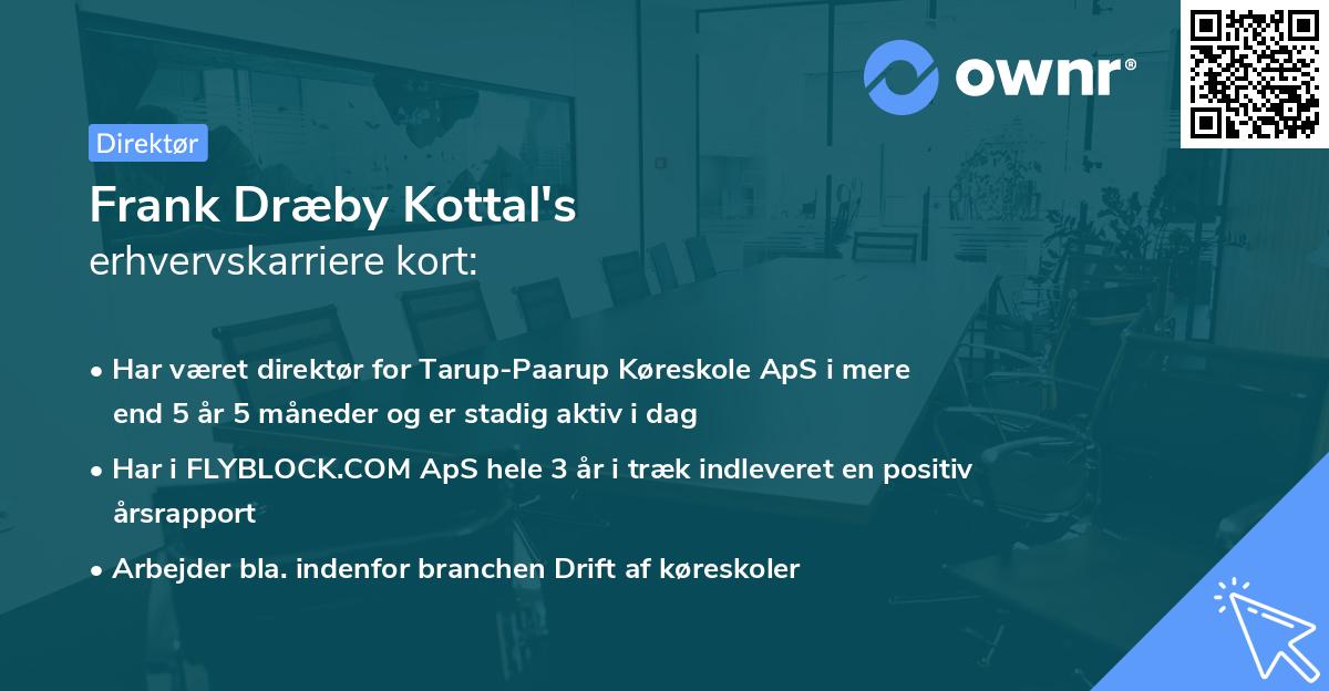 Frank Dræby Kottal's erhvervskarriere kort