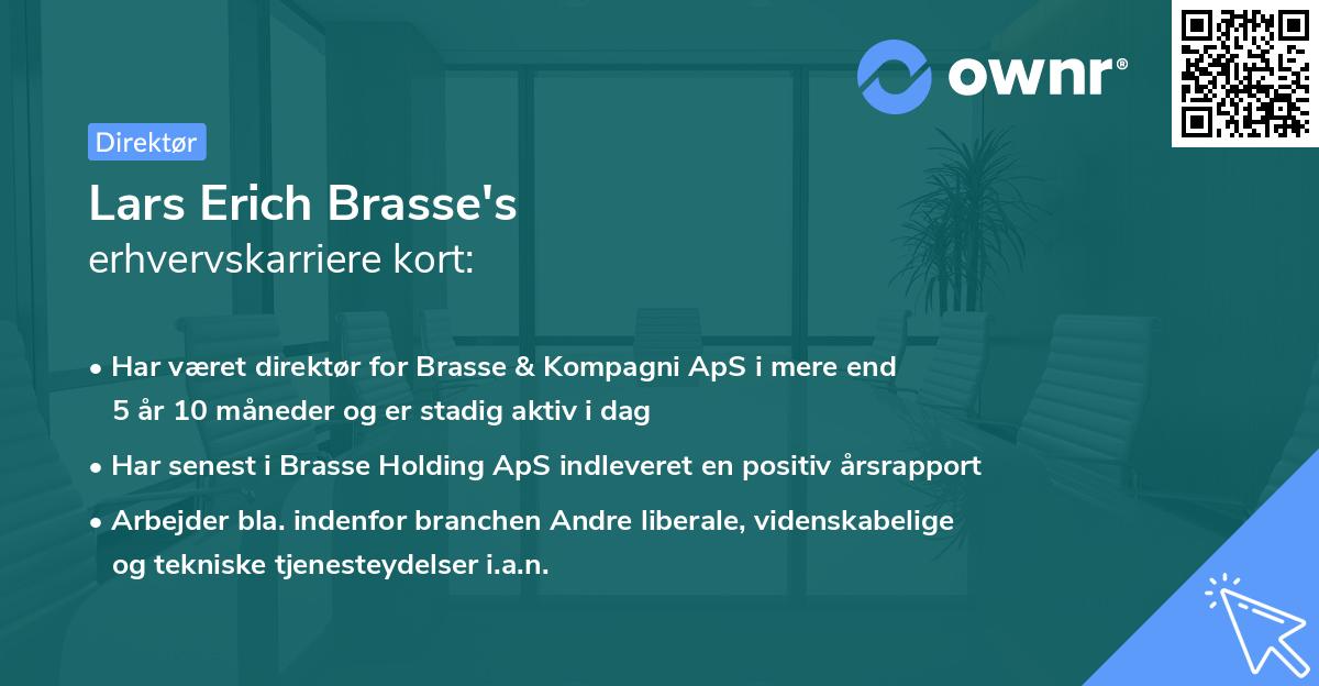 Lars Erich Brasse's erhvervskarriere kort