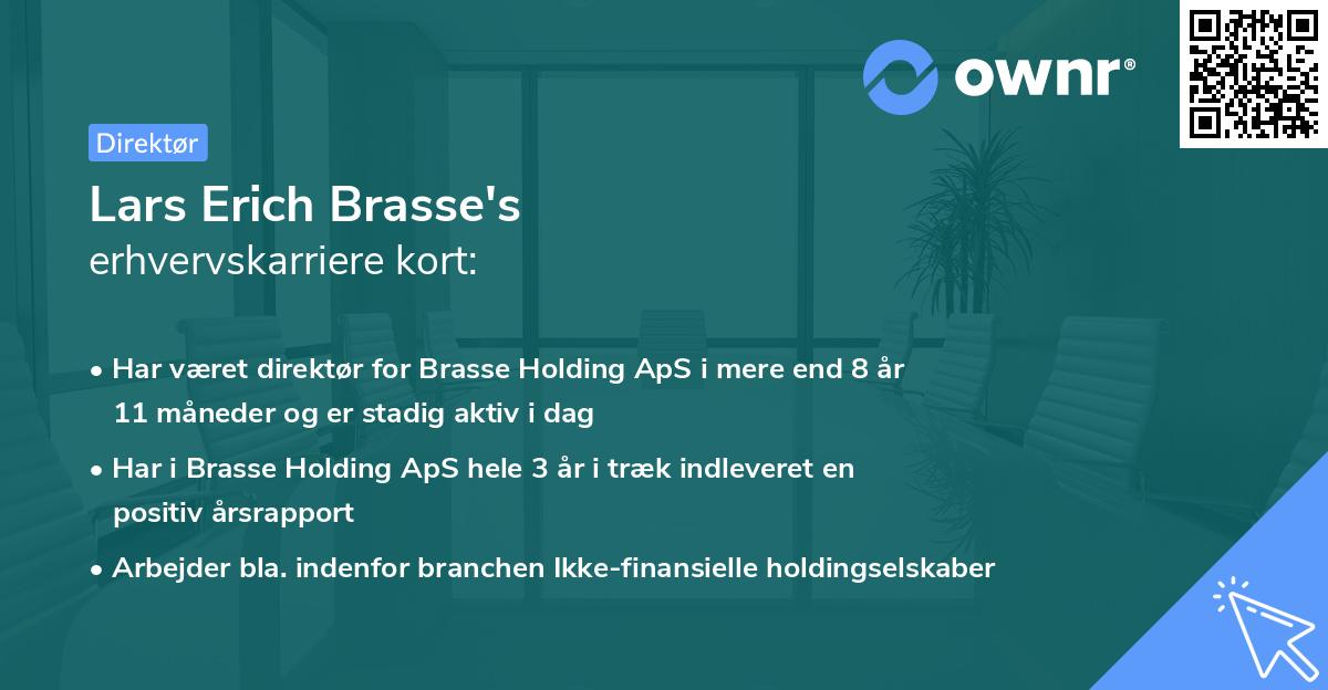Lars Erich Brasse's erhvervskarriere kort