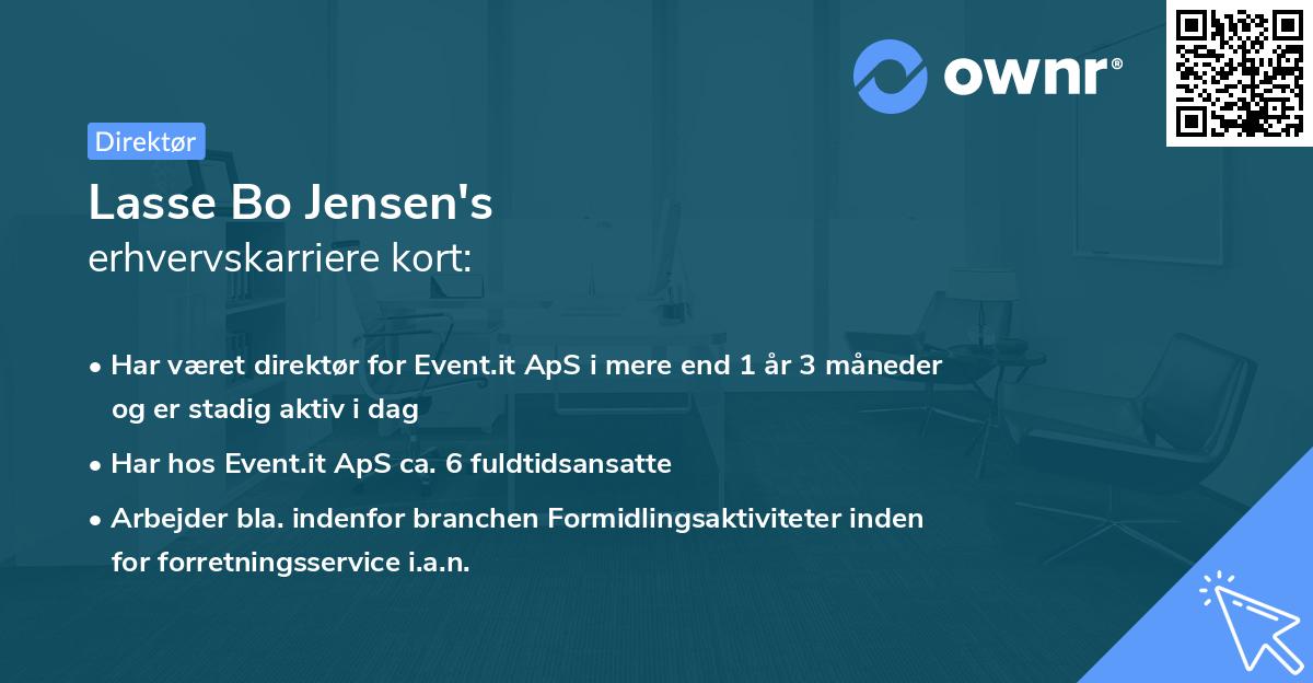 Lasse Bo Jensen's erhvervskarriere kort