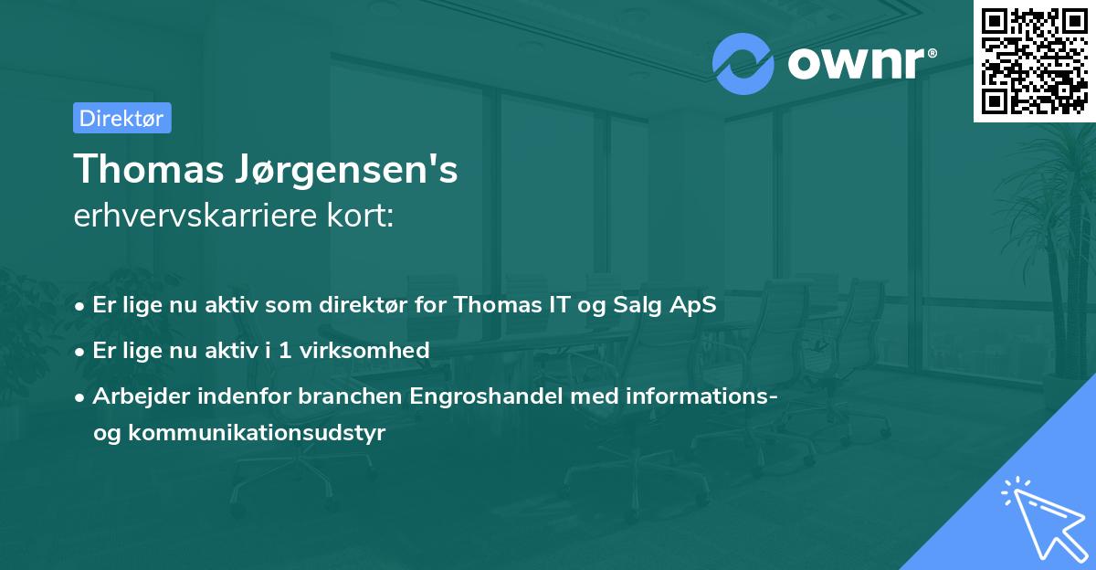 Thomas Jørgensen's erhvervskarriere kort
