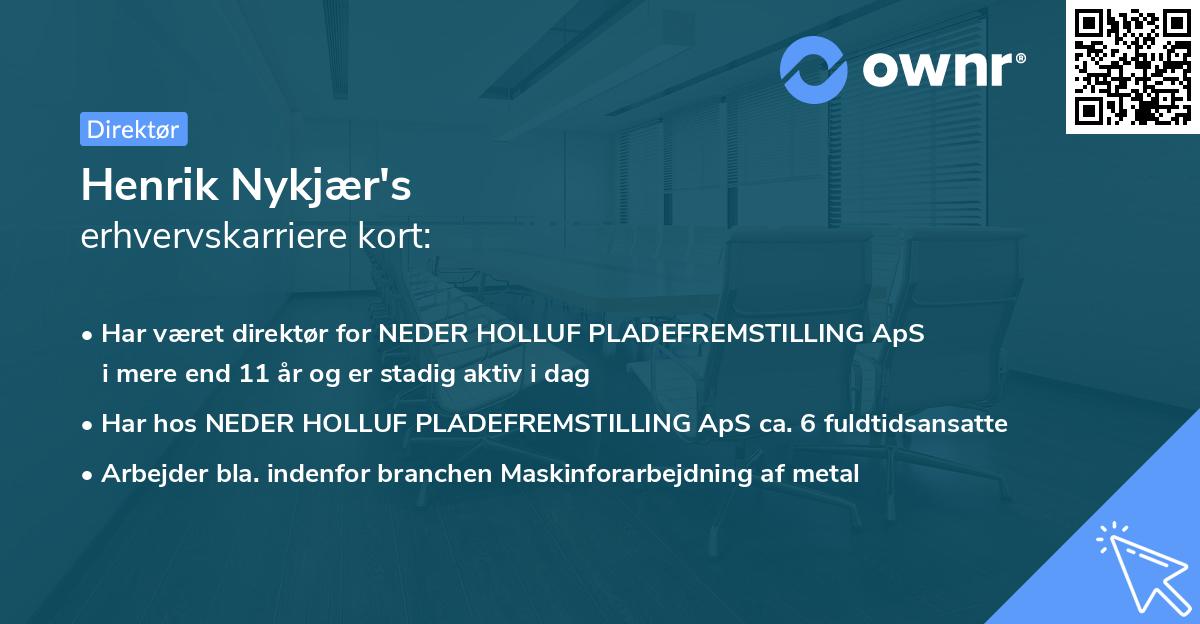 Henrik Nykjær's erhvervskarriere kort