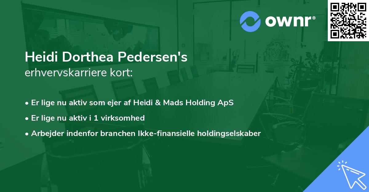 Heidi Dorthea Pedersen's erhvervskarriere kort