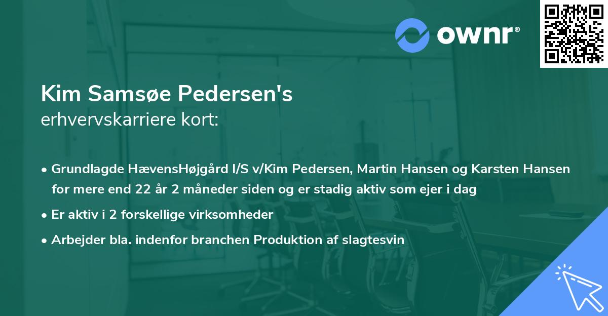 Kim Samsøe Pedersen's erhvervskarriere kort
