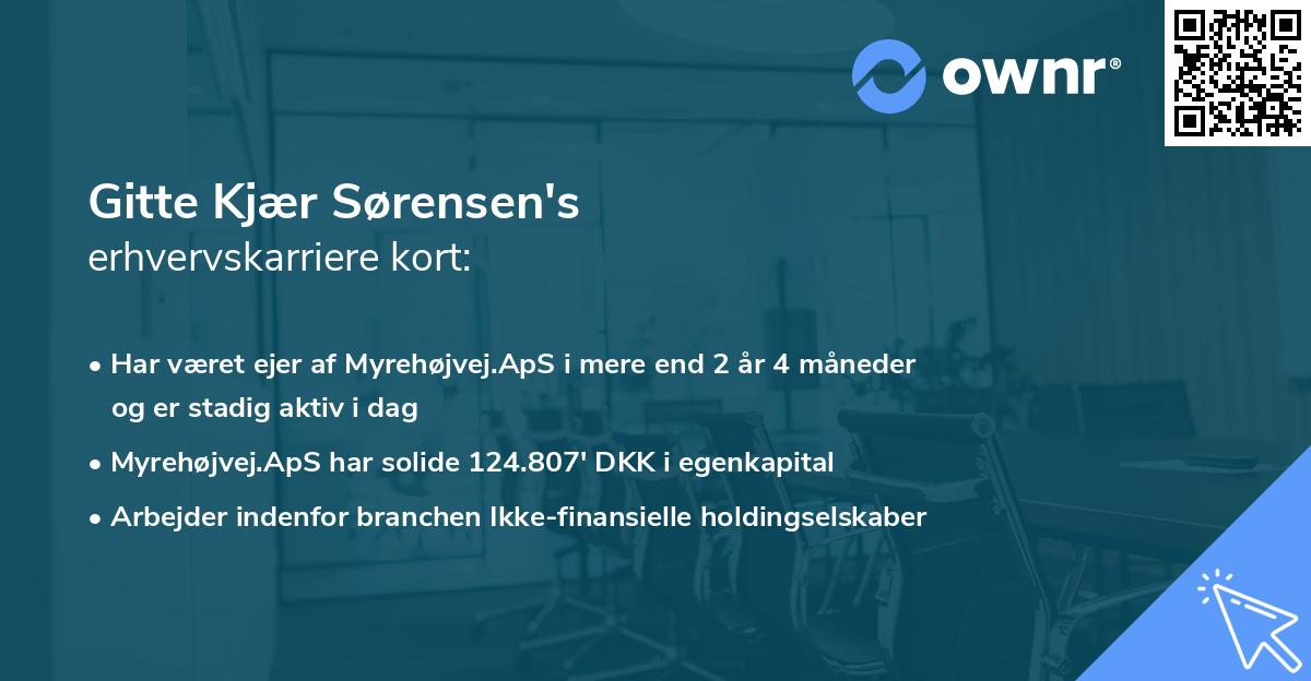 Gitte Kjær Sørensen's erhvervskarriere kort