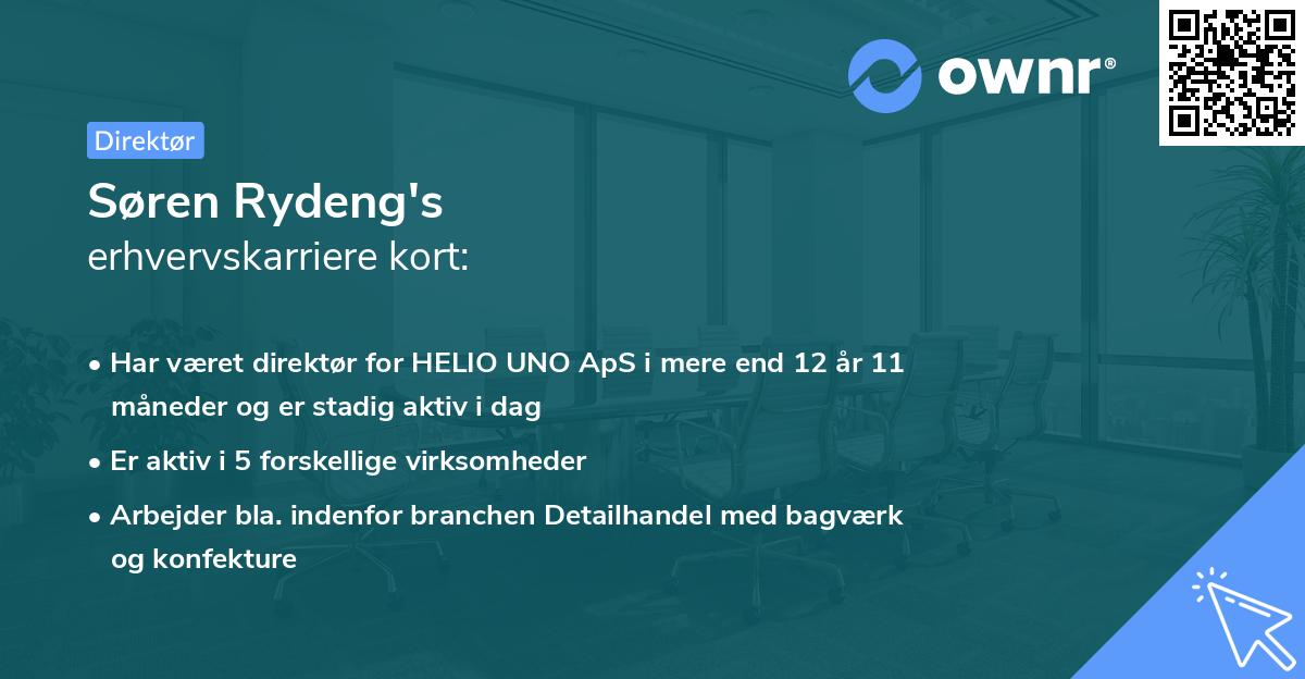 Søren Rydeng's erhvervskarriere kort