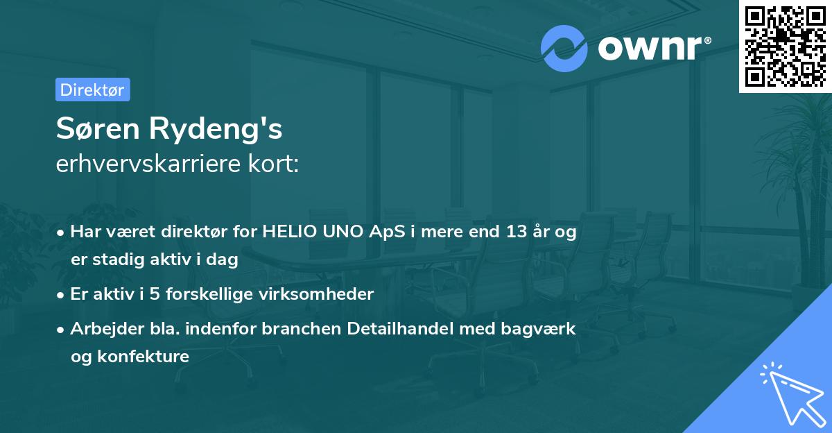 Søren Rydeng's erhvervskarriere kort