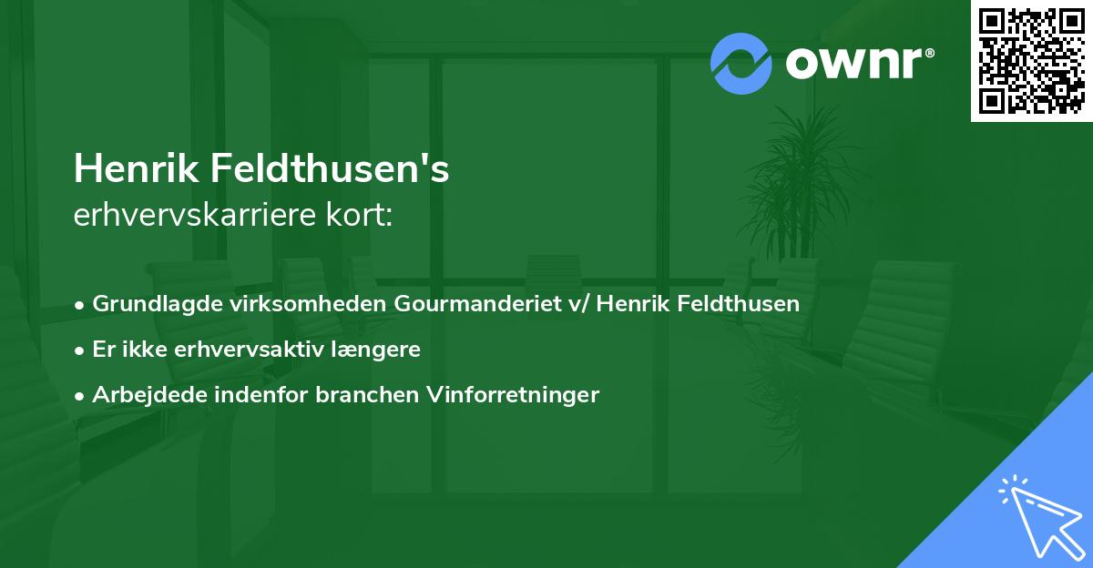 Henrik Feldthusen's erhvervskarriere kort