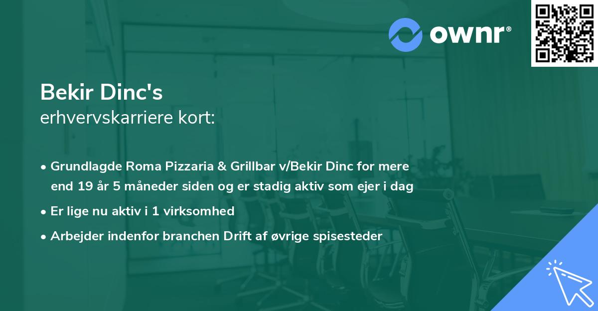 Bekir Dinc's erhvervskarriere kort