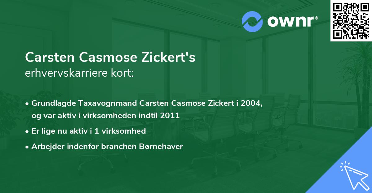 Carsten Casmose Zickert's erhvervskarriere kort