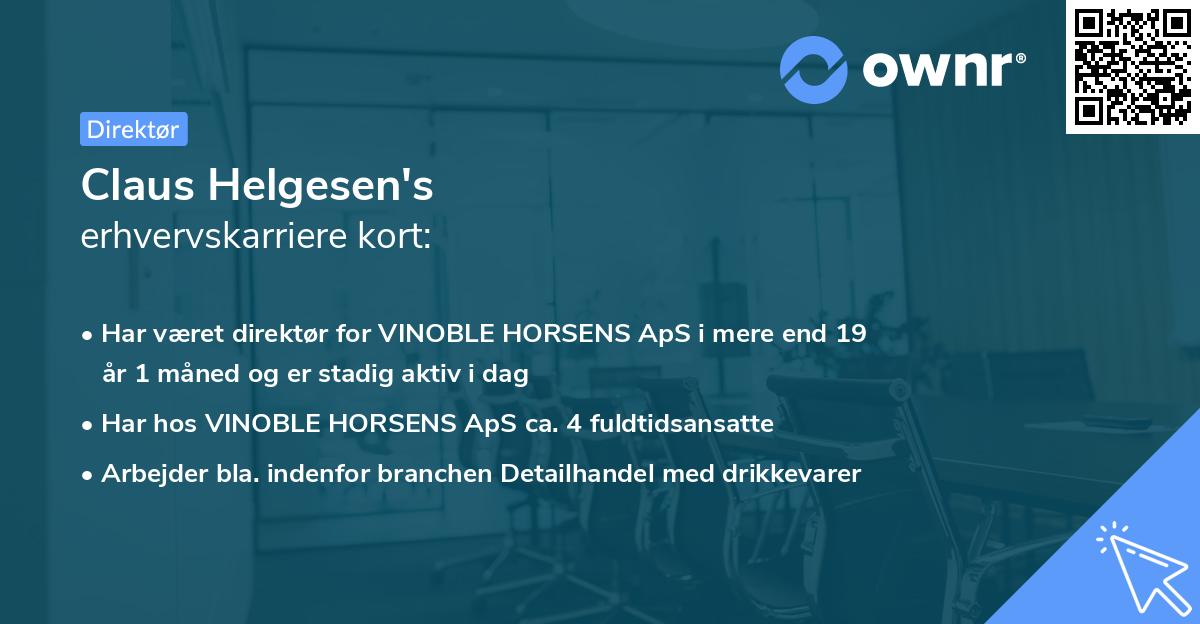 Claus Helgesen's erhvervskarriere kort