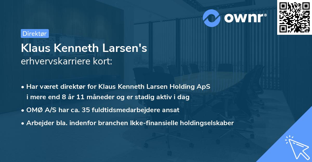 Klaus Kenneth Larsen's erhvervskarriere kort