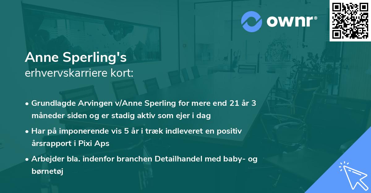 Anne Sperling's erhvervskarriere kort