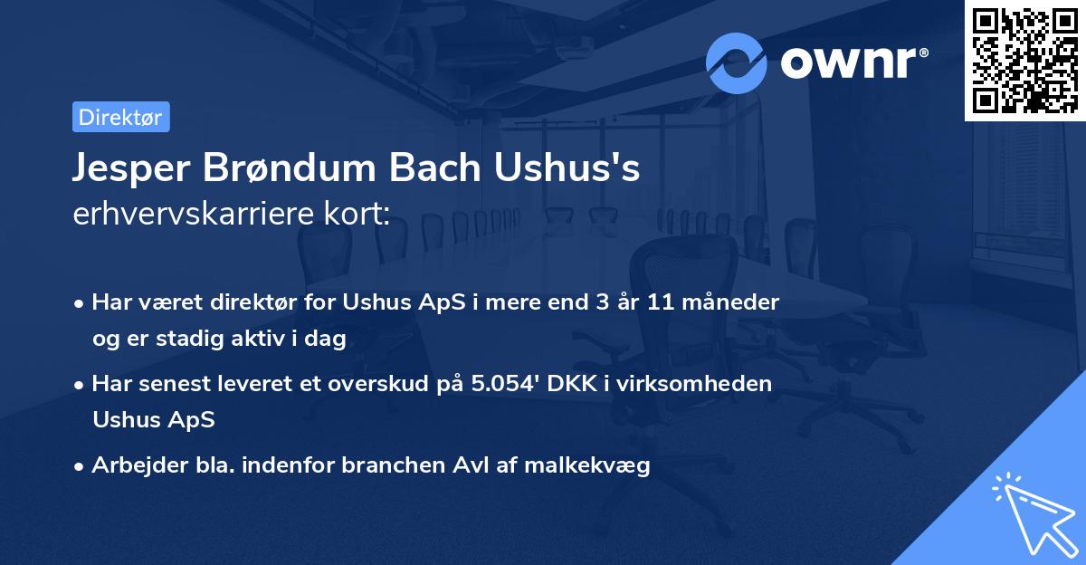 Jesper Brøndum Bach Ushus's erhvervskarriere kort