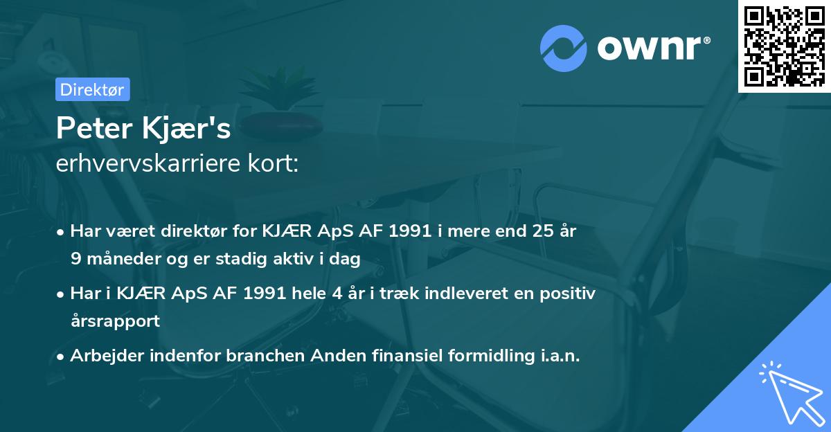 Peter Kjær's erhvervskarriere kort