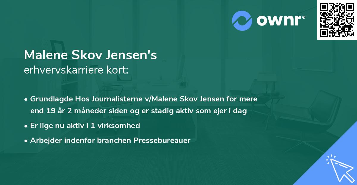 Malene Skov Jensen's erhvervskarriere kort