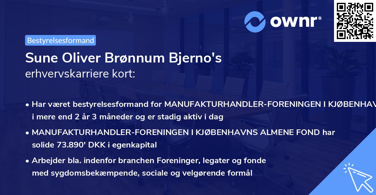 Sune Oliver Brønnum Bjerno's erhvervskarriere kort