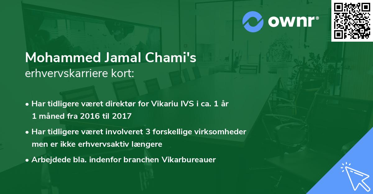 Mohammed Jamal Chami's erhvervskarriere kort