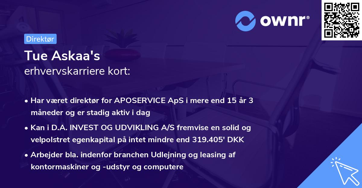Tue Askaa's erhvervskarriere kort