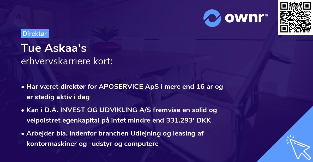 Tue Askaa's erhvervskarriere kort
