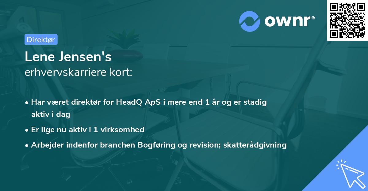 Lene Jensen's erhvervskarriere kort
