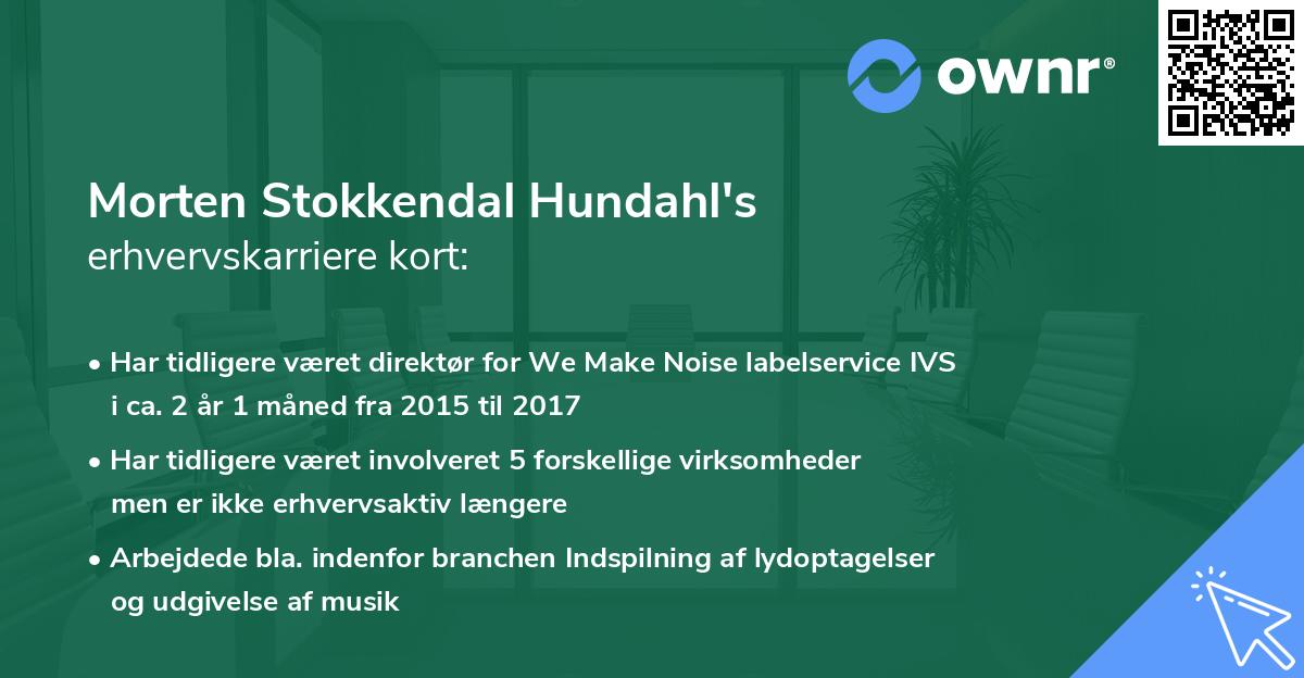 Morten Stokkendal Hundahl's erhvervskarriere kort