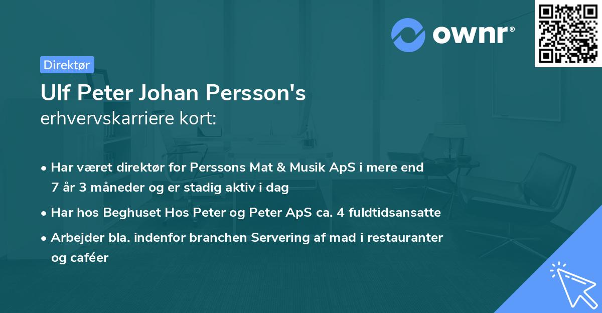 Ulf Peter Johan Persson's erhvervskarriere kort