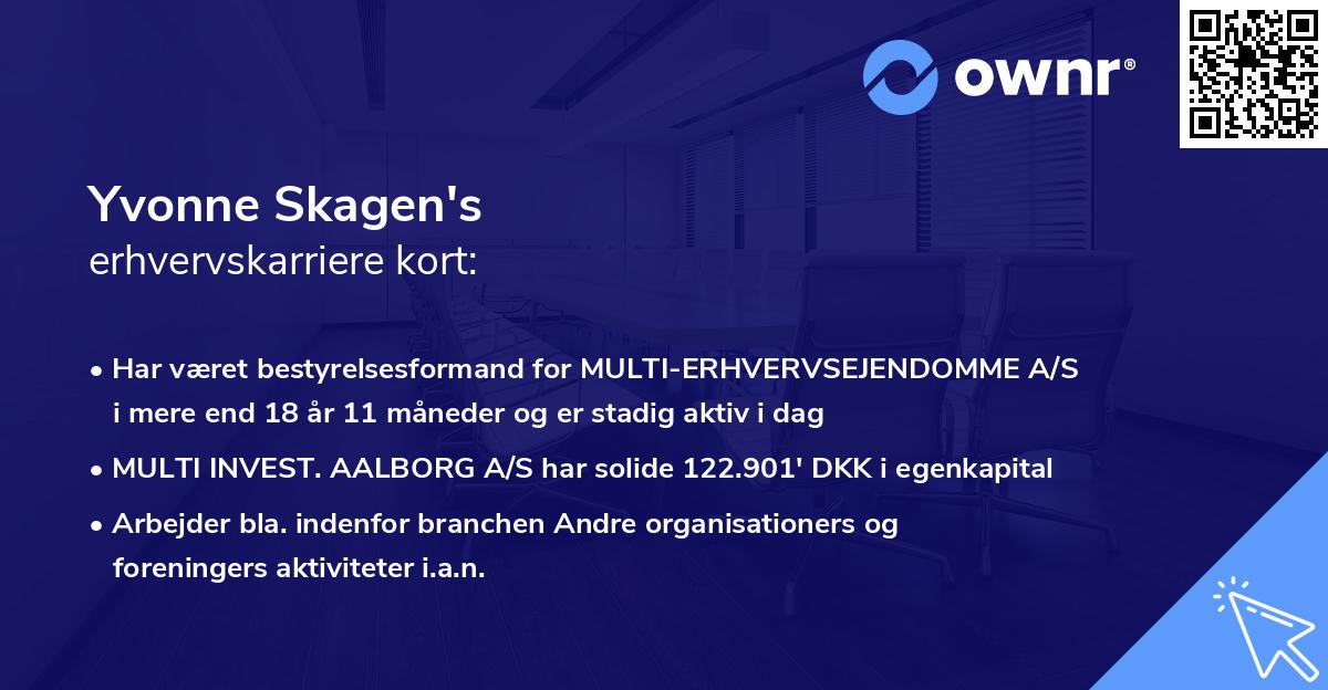 Yvonne Skagen's erhvervskarriere kort