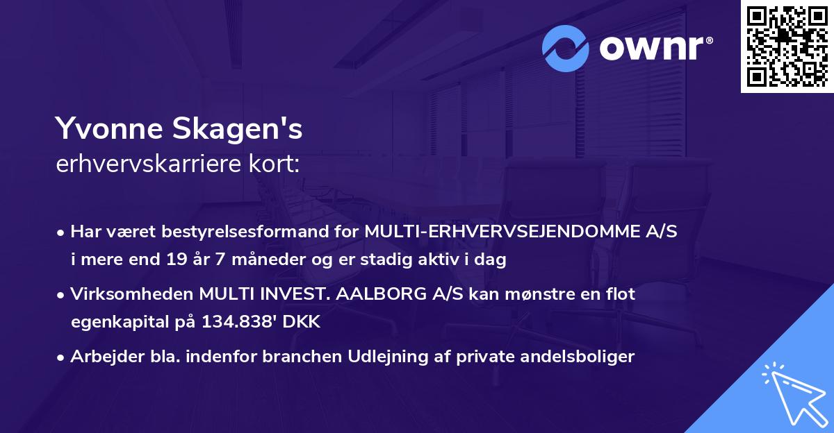 Yvonne Skagen's erhvervskarriere kort
