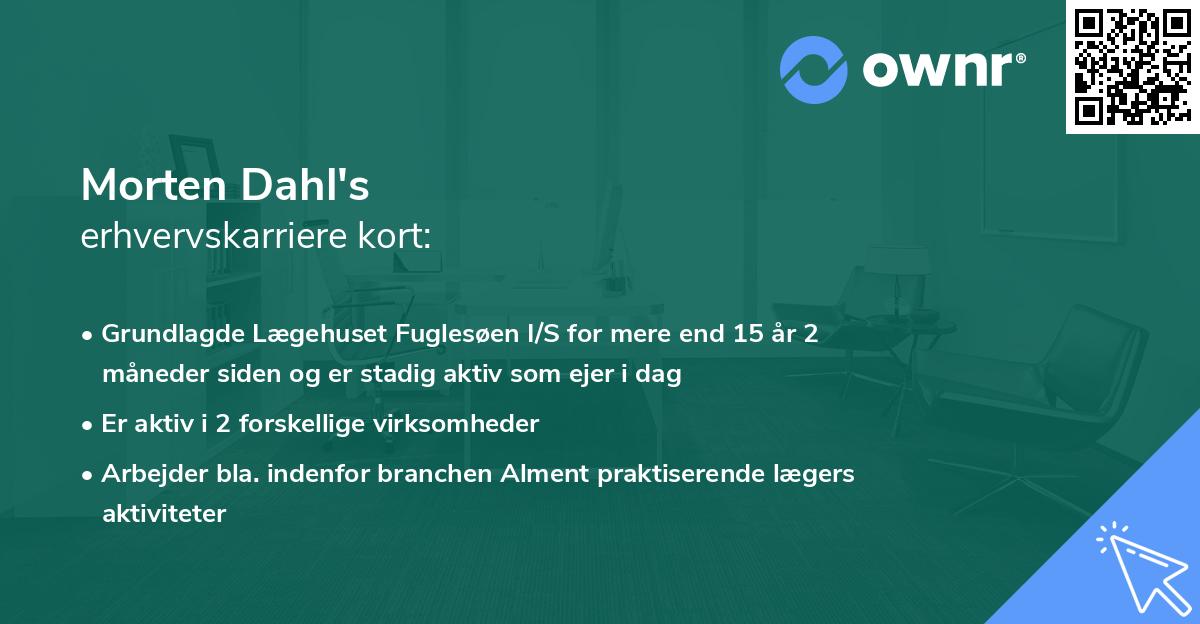 Morten Dahl's erhvervskarriere kort