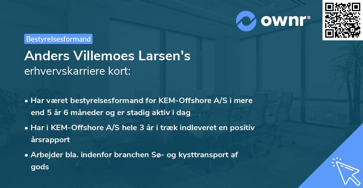 Anders Villemoes Larsen's erhvervskarriere kort