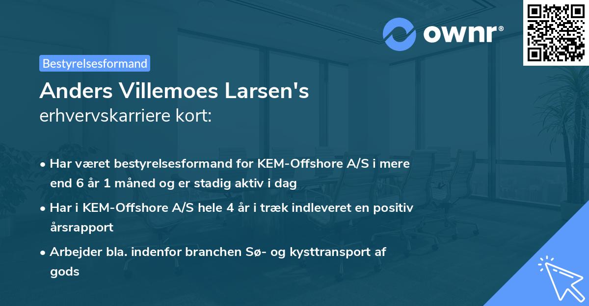 Anders Villemoes Larsen's erhvervskarriere kort