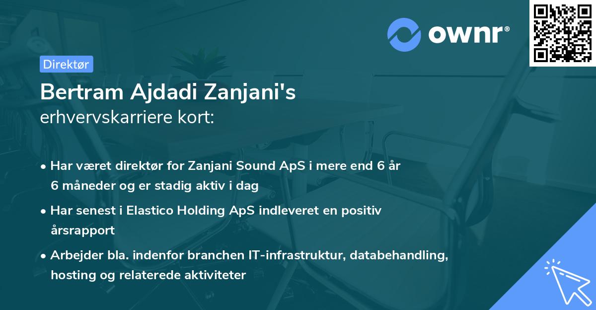 Bertram Ajdadi Zanjani's erhvervskarriere kort