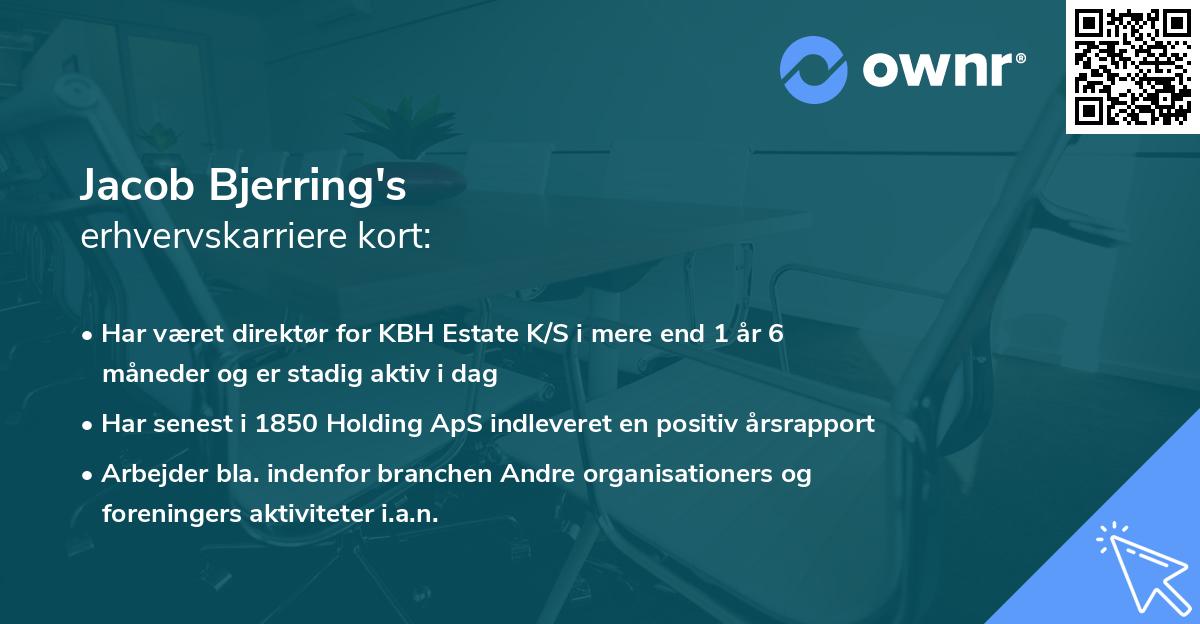 Jacob Bjerring's erhvervskarriere kort