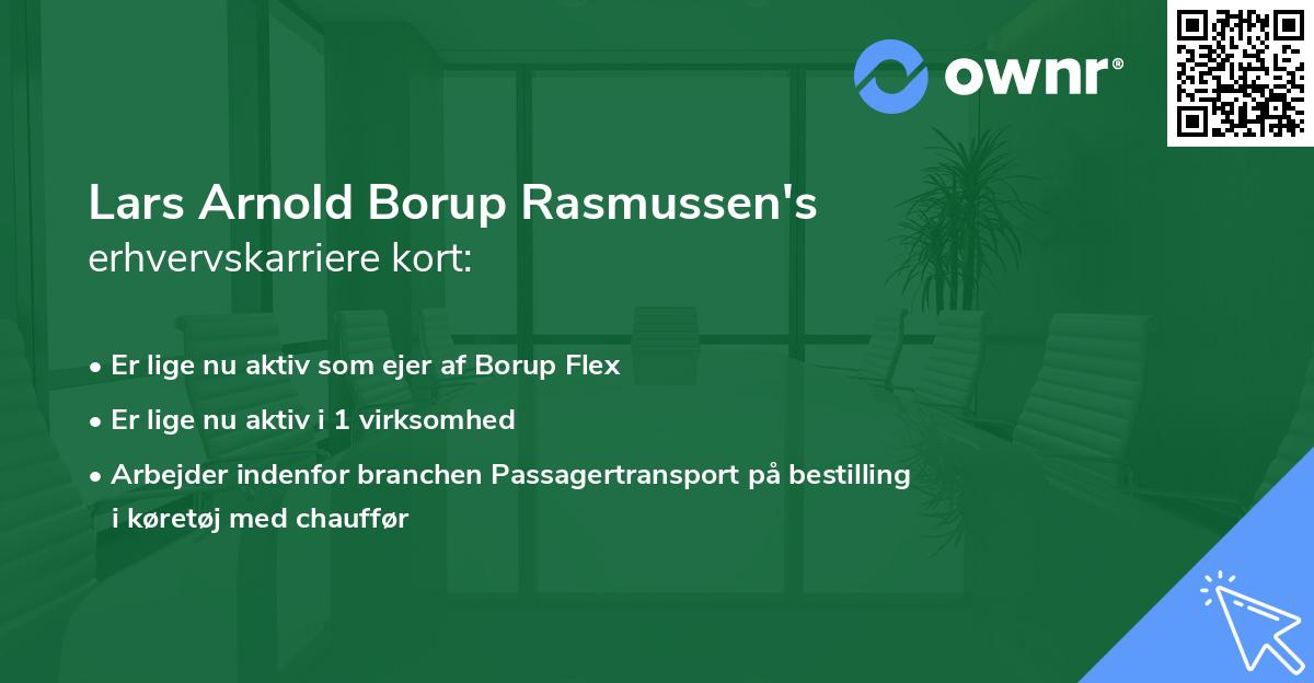 Lars Arnold Borup Rasmussen's erhvervskarriere kort