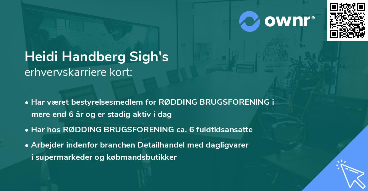 Heidi Handberg Sigh's erhvervskarriere kort