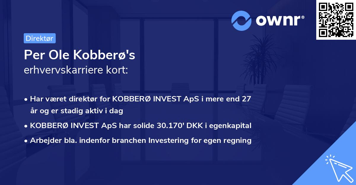 Per Ole Kobberø's erhvervskarriere kort