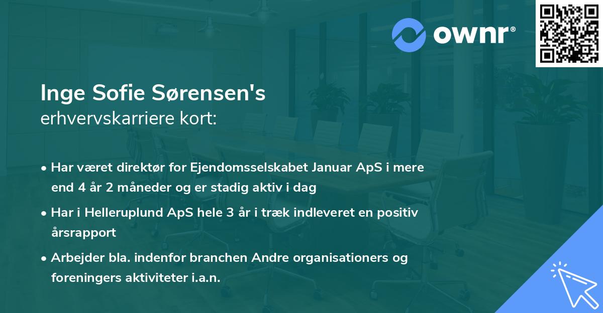 Inge Sofie Sørensen's erhvervskarriere kort