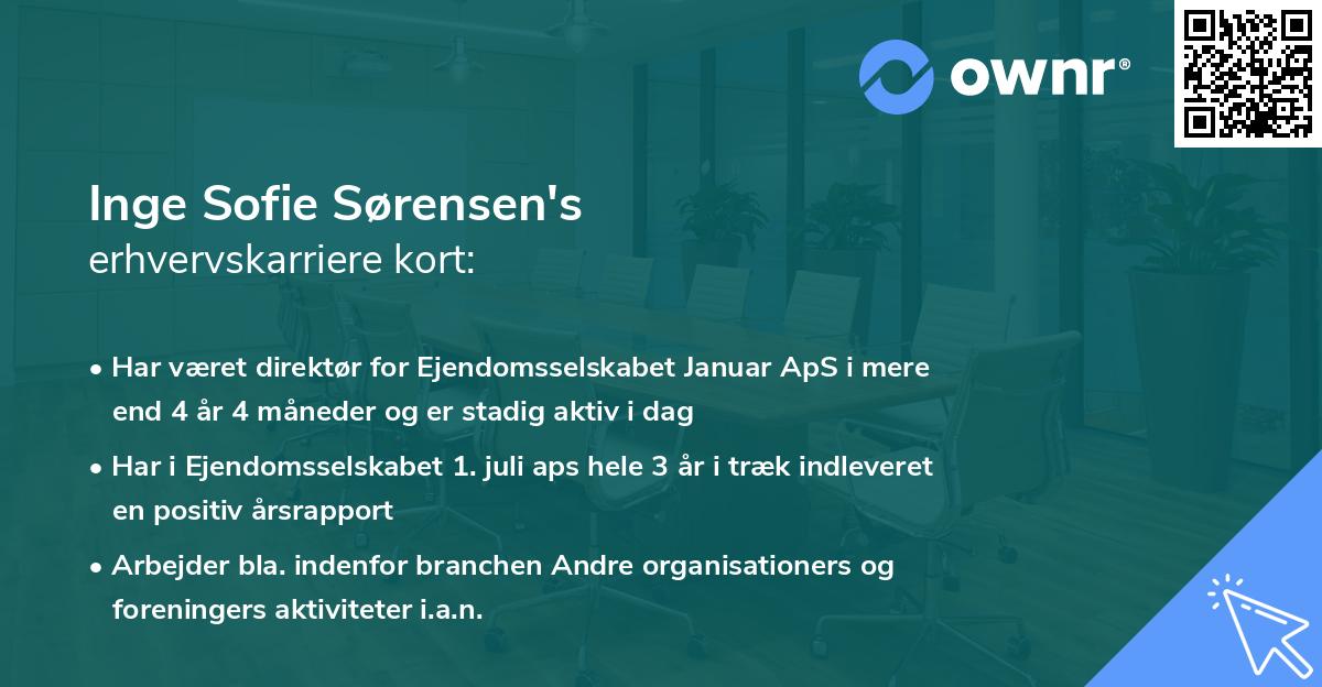 Inge Sofie Sørensen's erhvervskarriere kort
