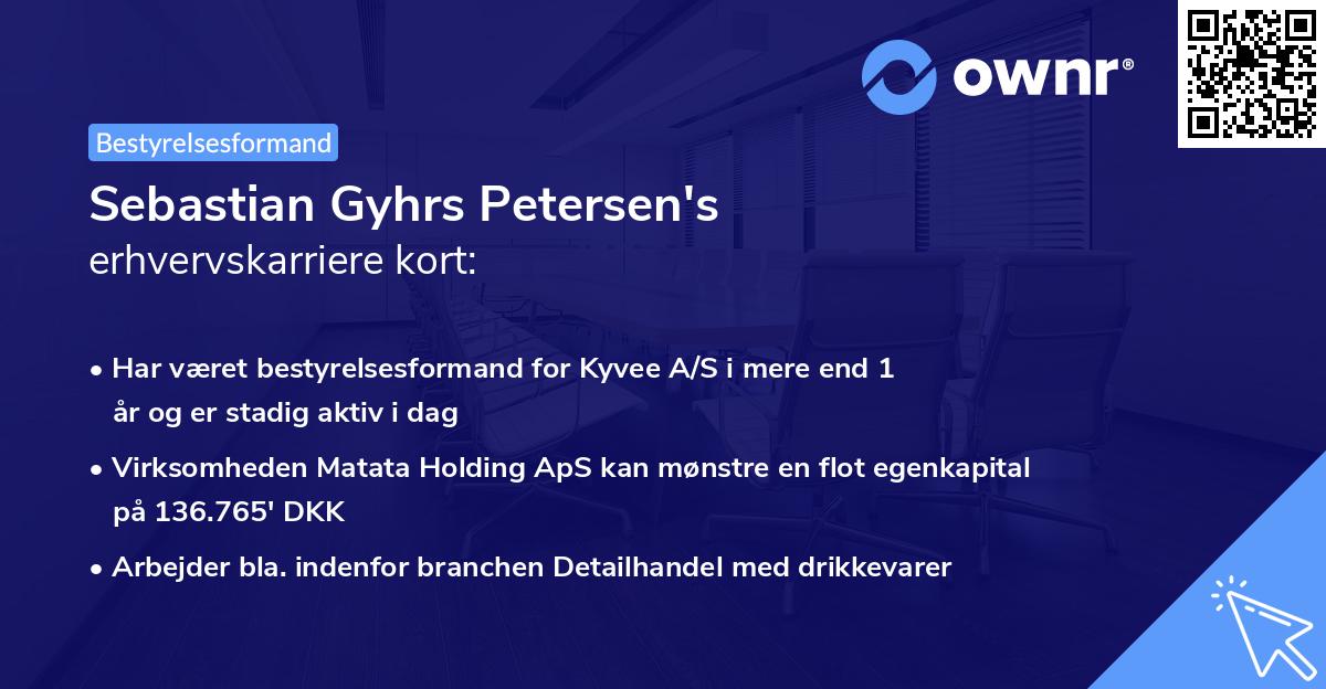 Sebastian Gyhrs Petersen's erhvervskarriere kort
